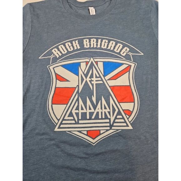 Def Leppard Rock Brigade 2022 Tour Blue 2 Sided Concert T-Shirt Sz XXL 2XL - Picture 2 of 4